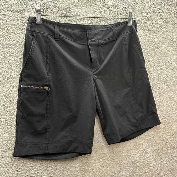 Athleta Size 12 Black Cargo Chino Shorts Stretch Comfort Activewear Outdoors EUC - Picture 2 of 8